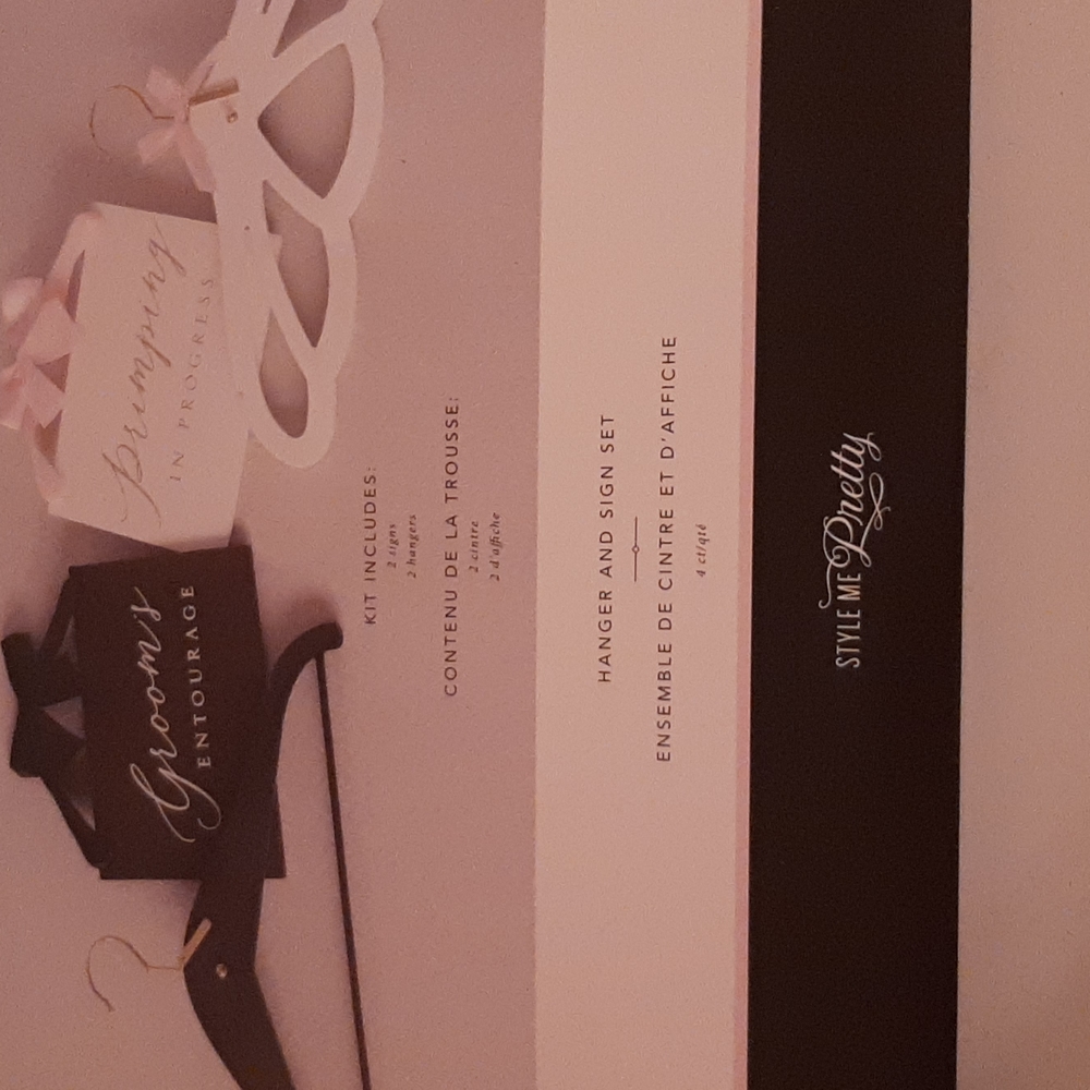 Bride and Groom Hanger and Sign Set